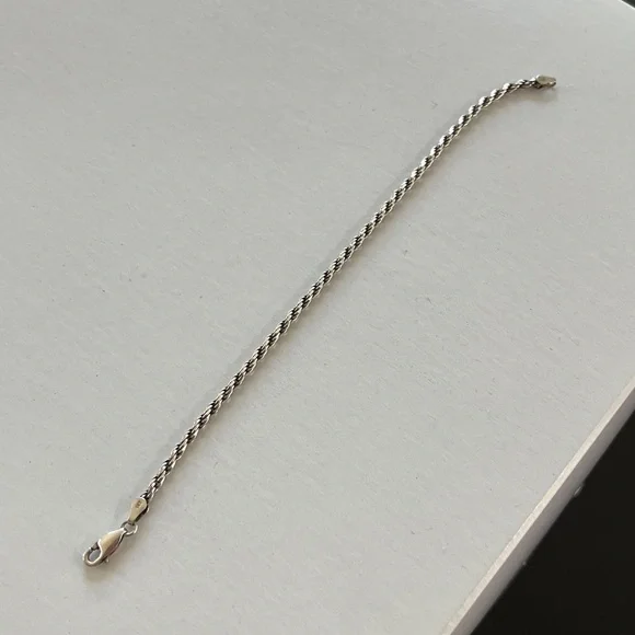 STERLING SILVER 925 ROPE LINK BRACELET 
MADE IN ITALY HEI - Picture 4 of 4